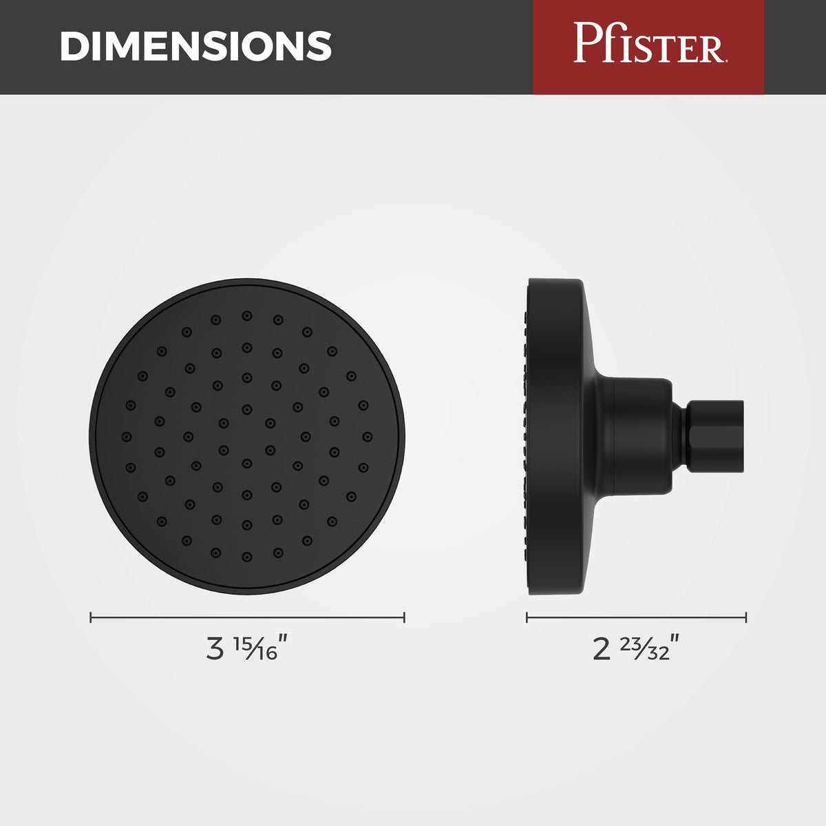 Pfister Brislin Raincan Showerhead (Job Pack) in Matte Black - view 3
