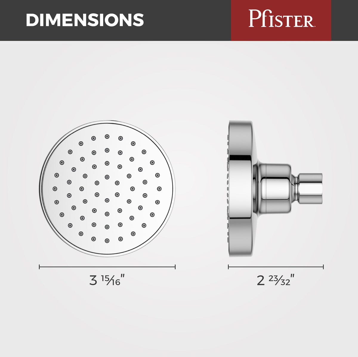 Pfister Brislin Raincan Showerhead (Job Pack) in Polished Chrome - view 3