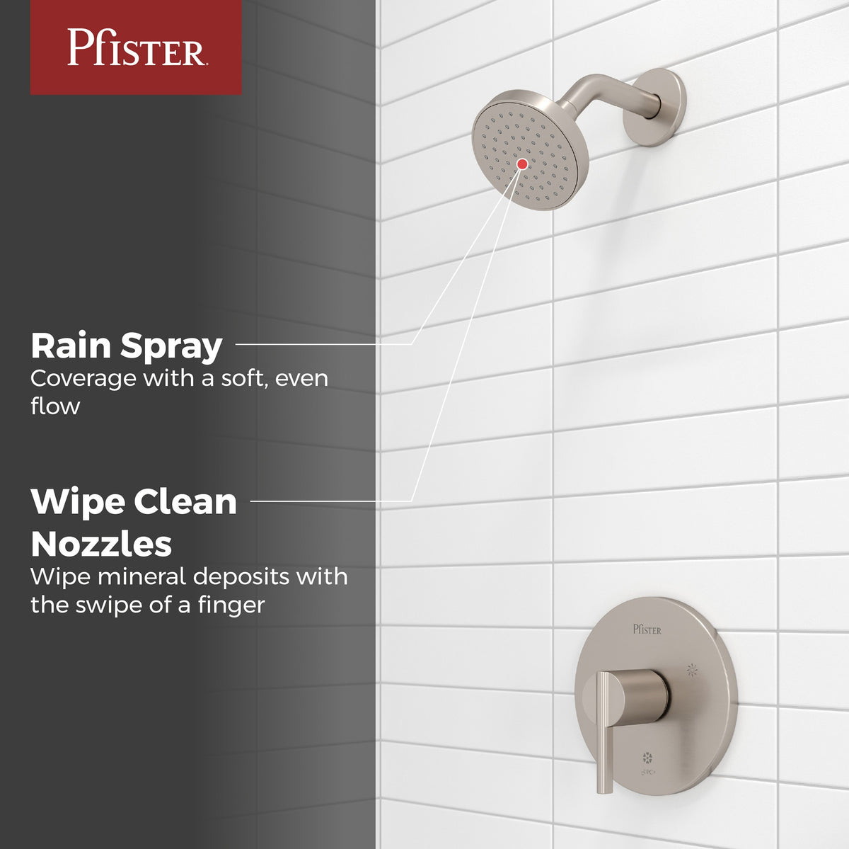 Pfister Brislin Raincan Showerhead (Job Pack) in Brushed Nickel - view 2