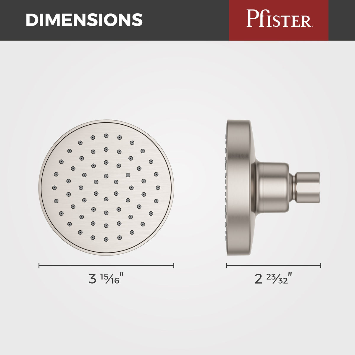 Pfister Brislin Raincan Showerhead (Job Pack) in Brushed Nickel - view 3