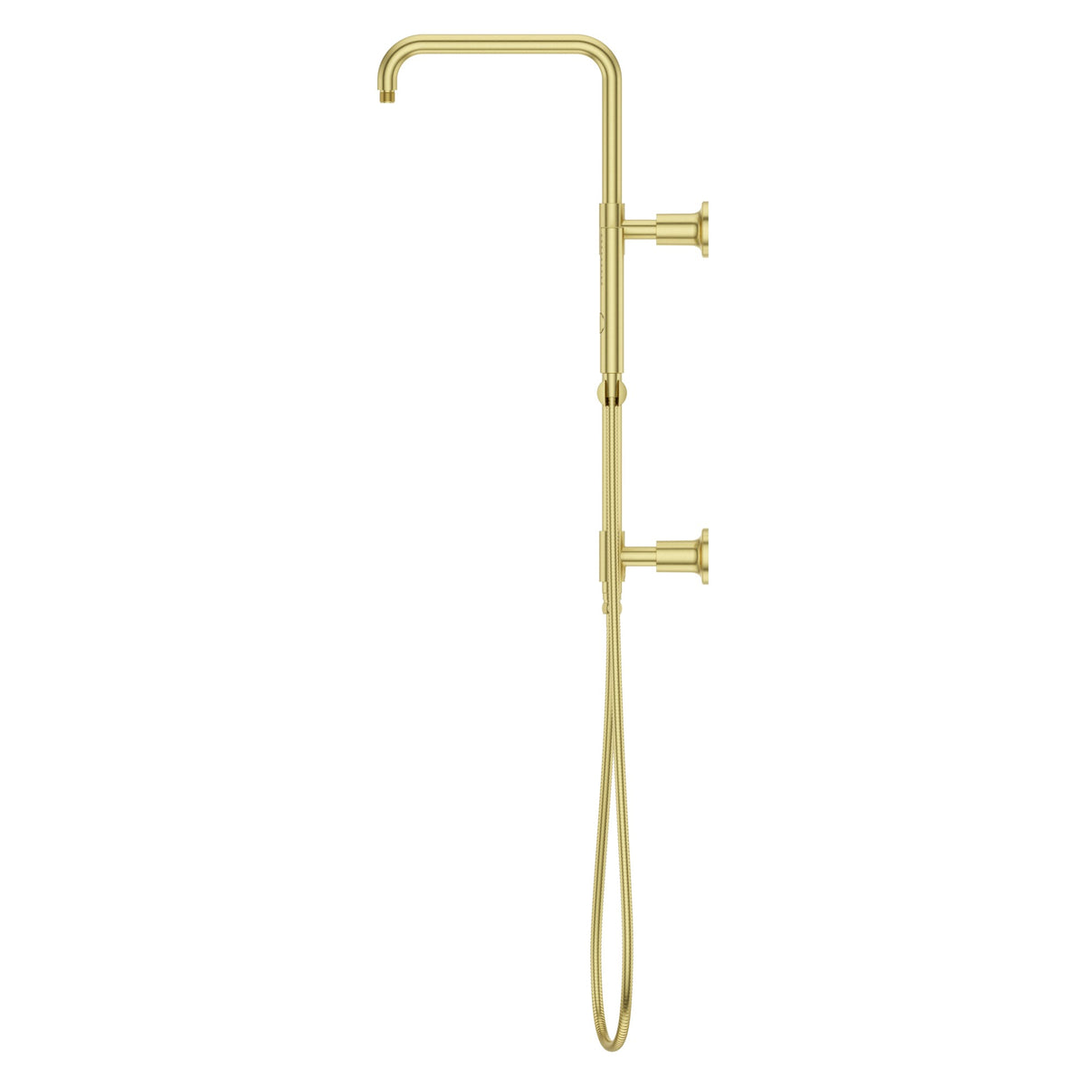 Pfister Modern Round Shower Column with Handshower in Brushed Gold - view 3