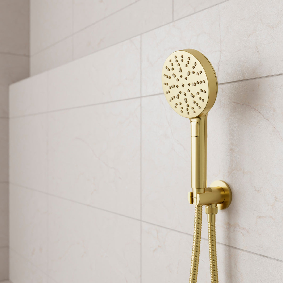 Pfister Modern Round Multi-Function Hand Shower in Brushed Gold - view 3