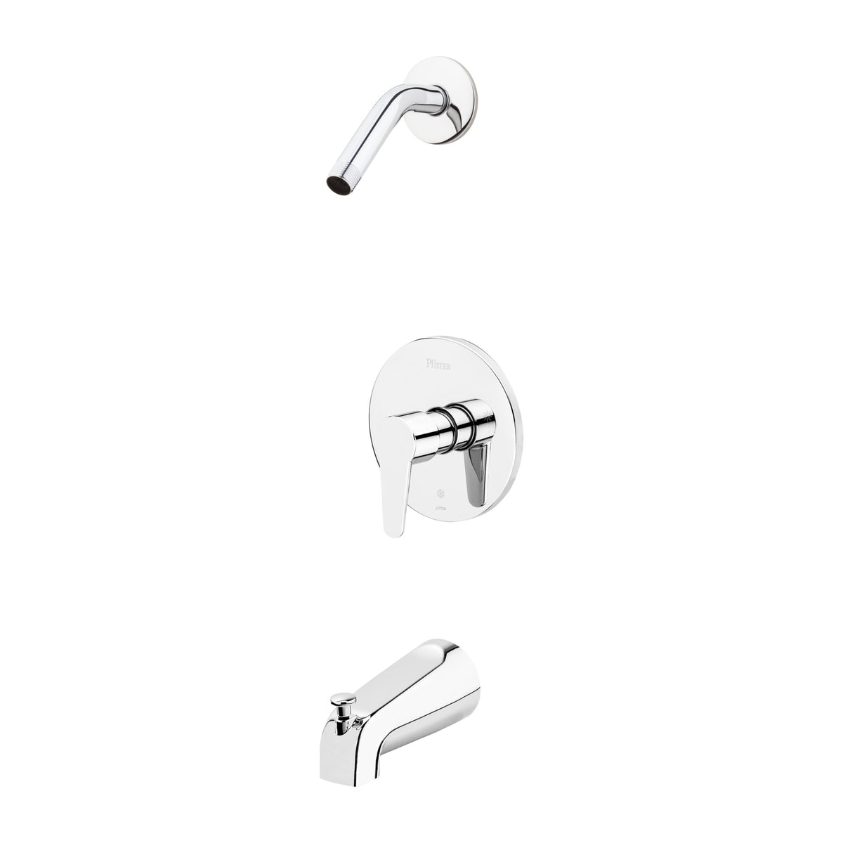 Pfister Pfirst Modern 1-Handle Tub & Shower Trim Kit in Polished Chrome