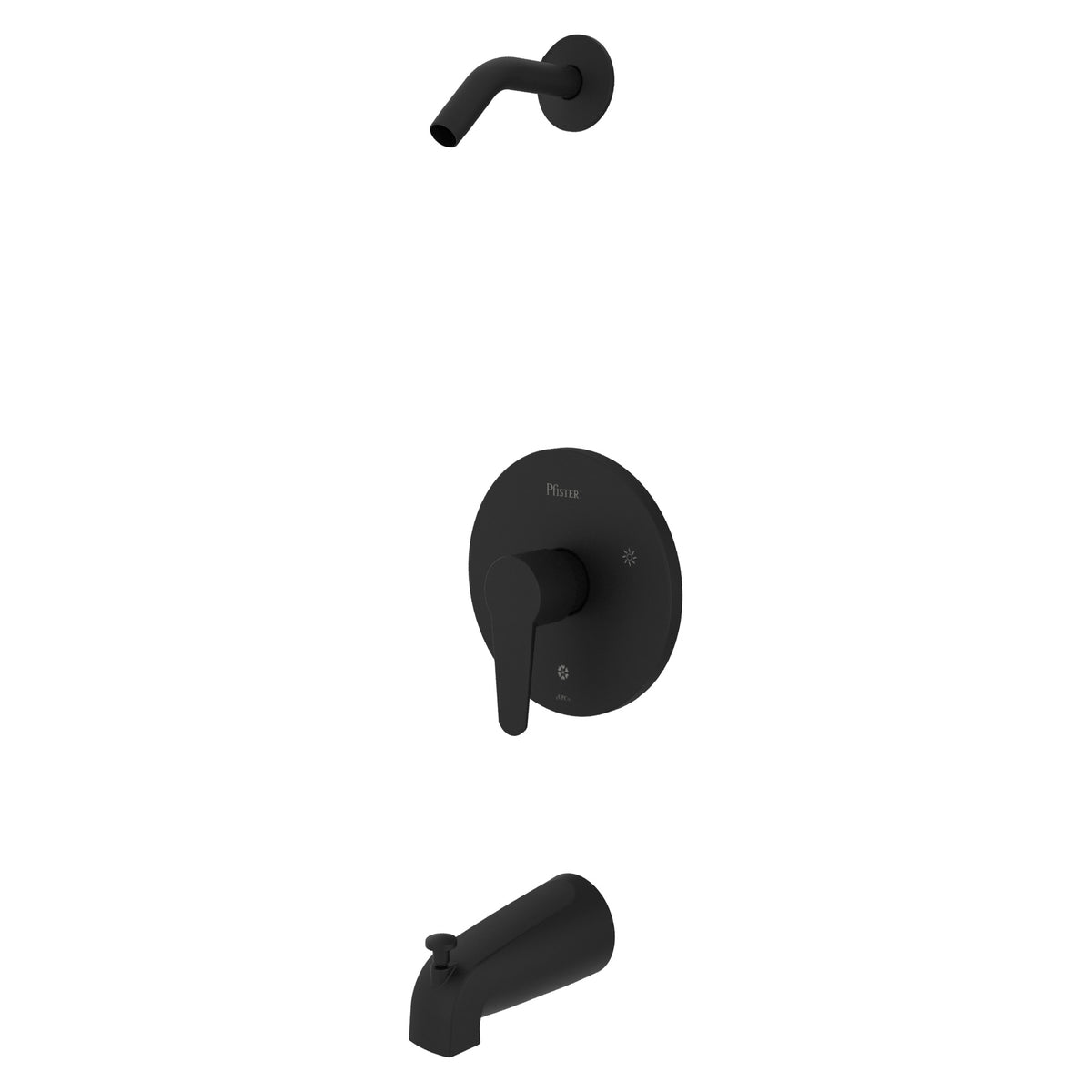 Pfister Pfirst Modern 1-Handle Tub & Shower Trim Kit in Matte Black