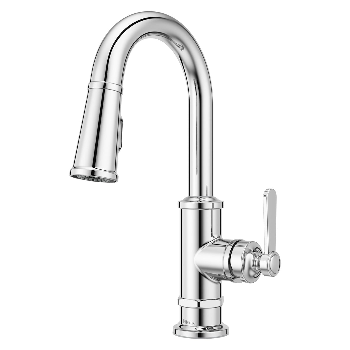 Pfister Port Haven 1-Handle Pull-Down Bar & Prep Faucet in Polished Chrome