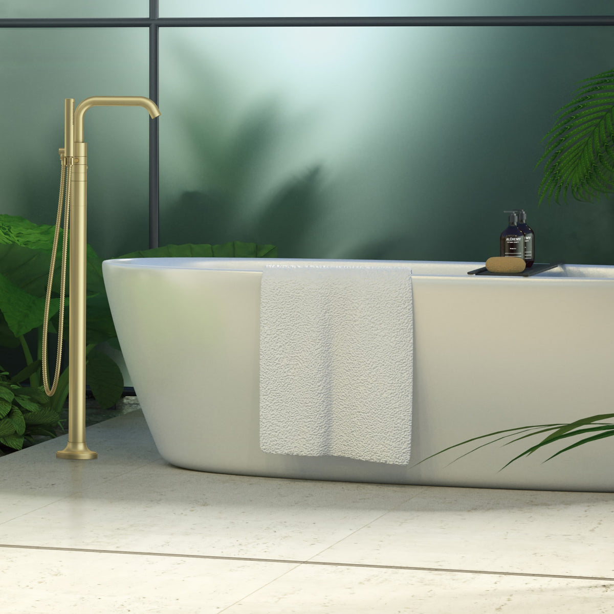 Pfister Tenet Free-Standing Tub Filler in Brushed Gold - view 5