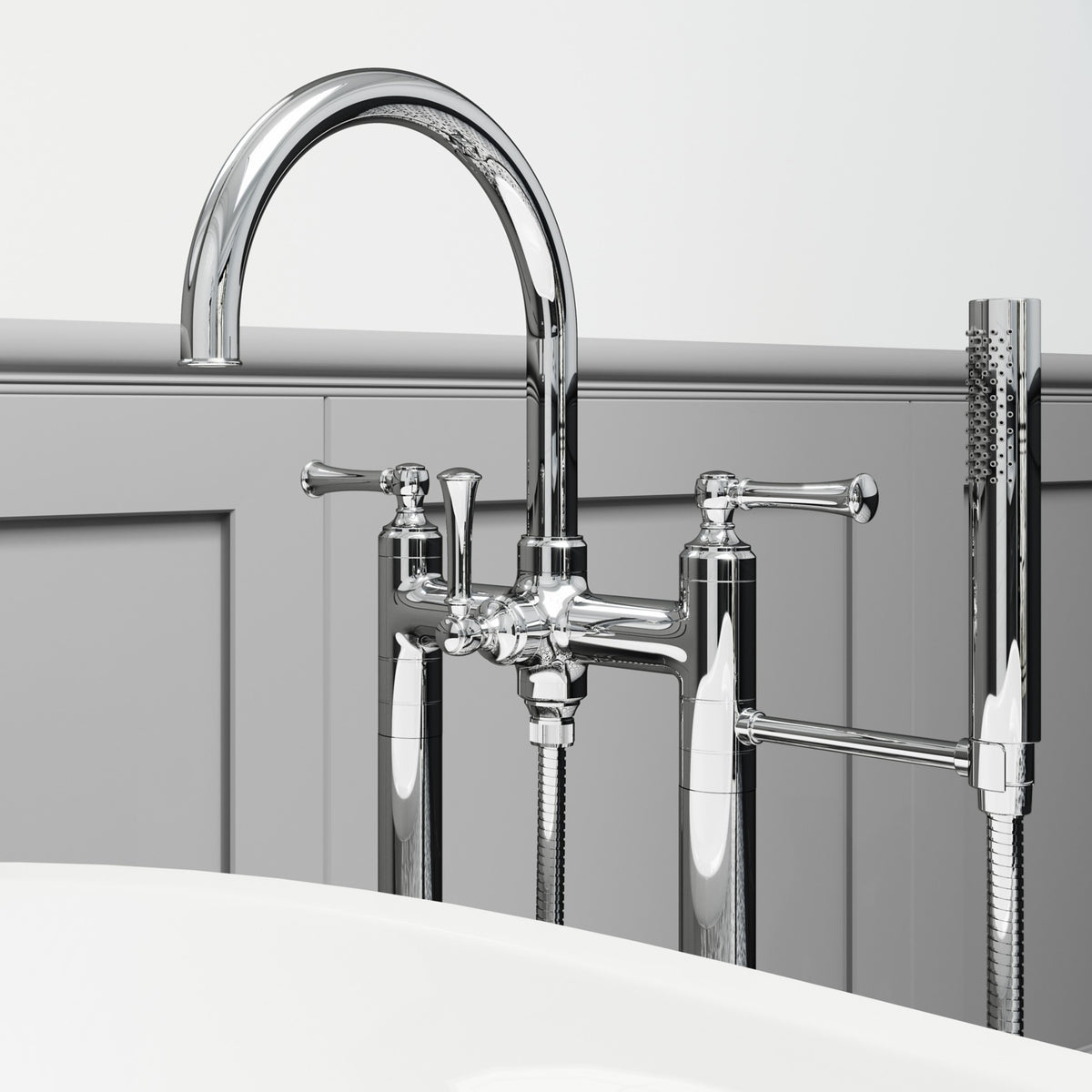Pfister Tisbury Free-Standing Tub Filler in Polished Chrome - view 2
