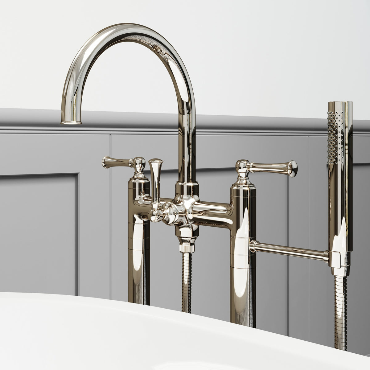 Pfister Tisbury Free-Standing Tub Filler in Polished Nickel - view 2