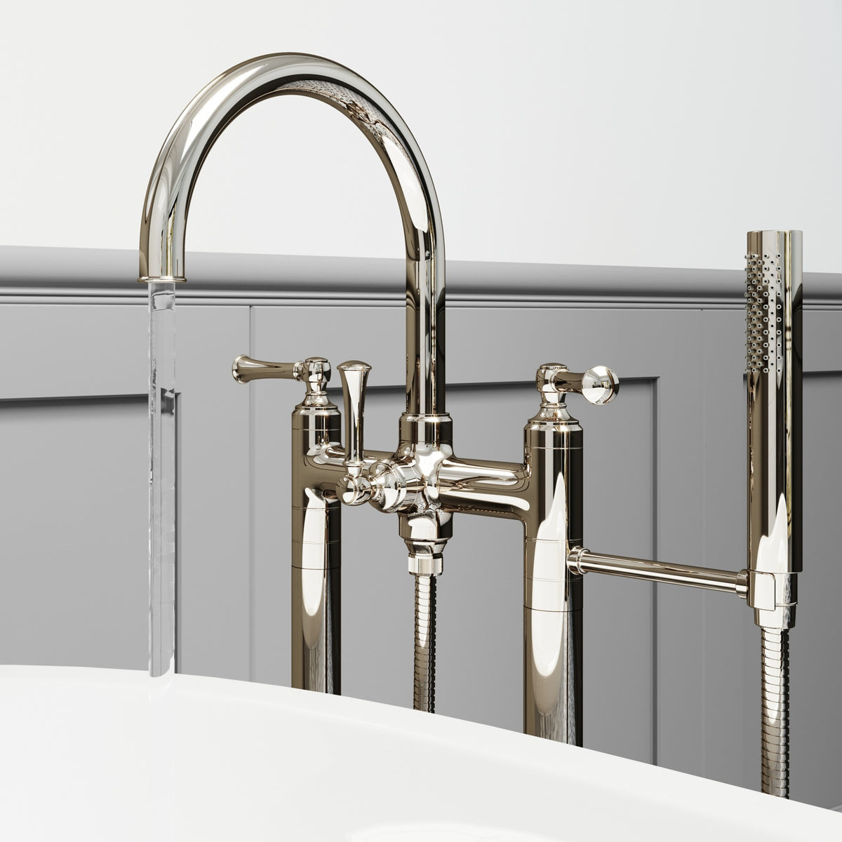 Pfister Tisbury Free-Standing Tub Filler in Polished Nickel - view 3