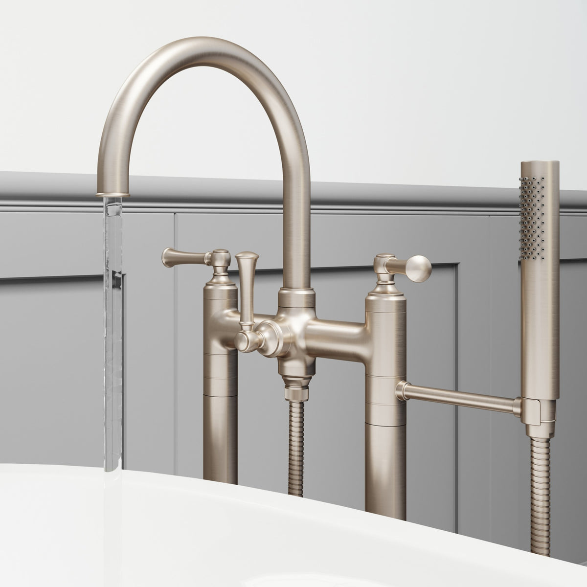Pfister Tisbury Free-Standing Tub Filler in Brushed Nickel - view 3