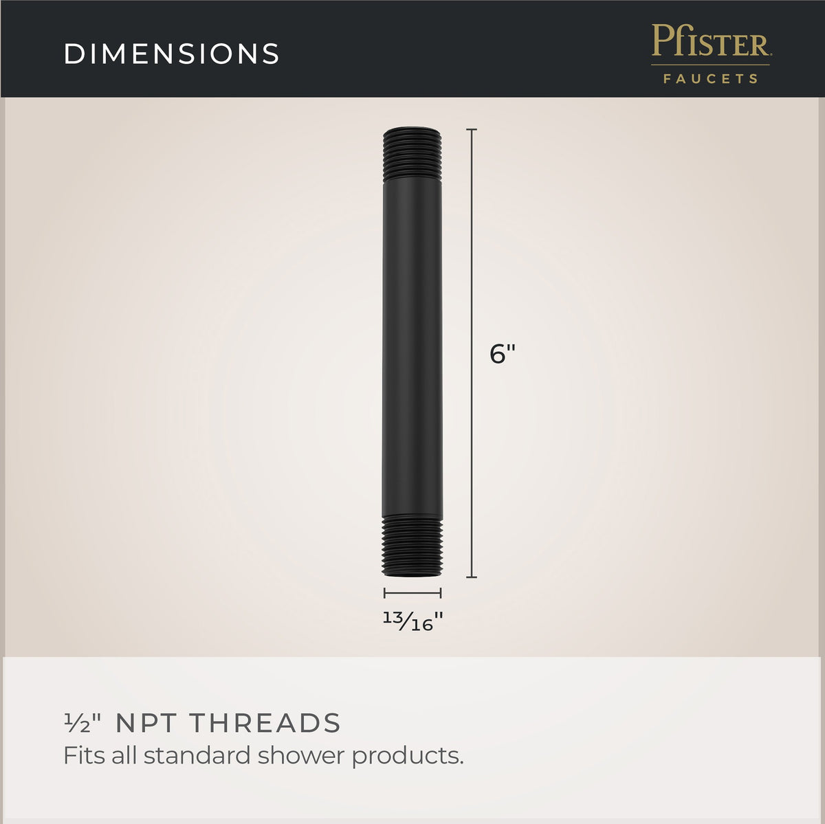 Pfister USC-05SHWB Matte Black - detail 1