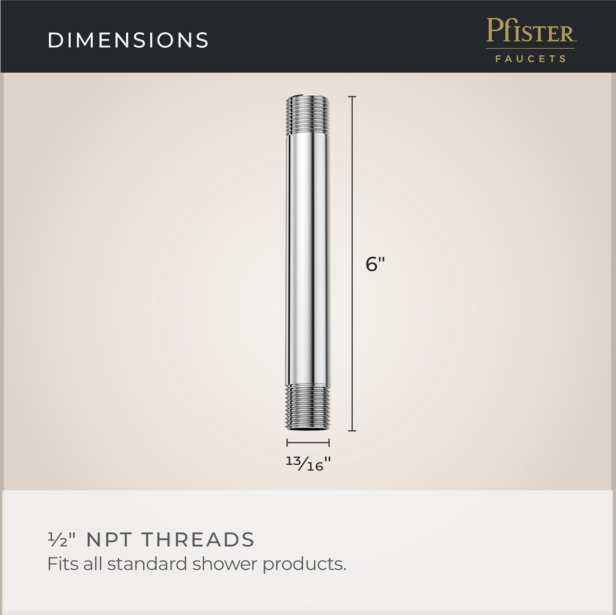 Pfister Universal 6" Ceiling Mount in Polished Chrome - view 4