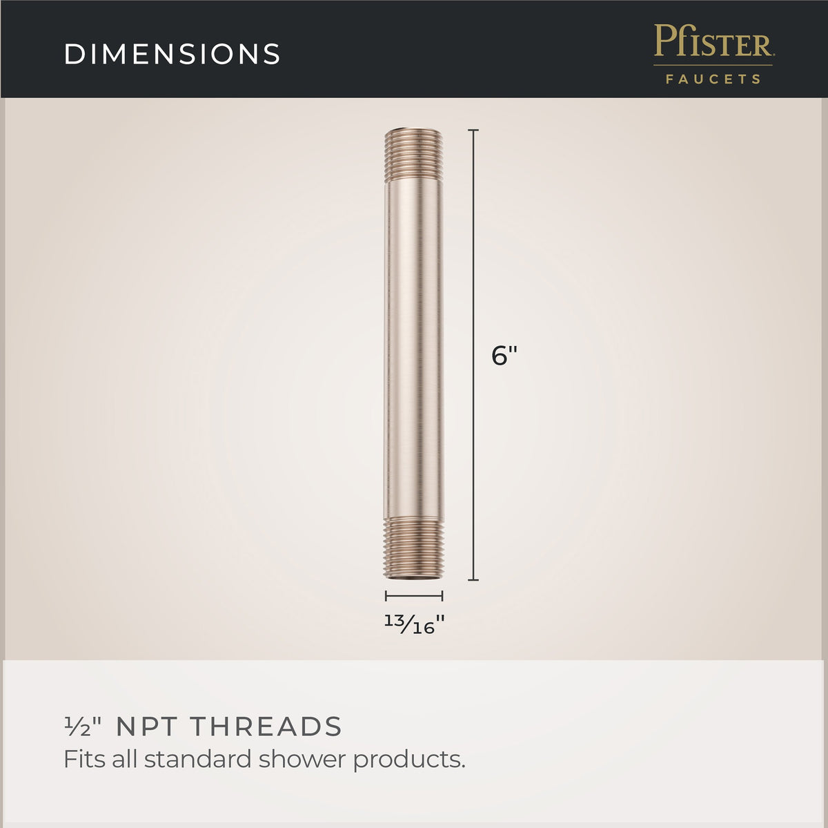 Pfister Universal 6" Ceiling Mount in Brushed Nickel - view 4