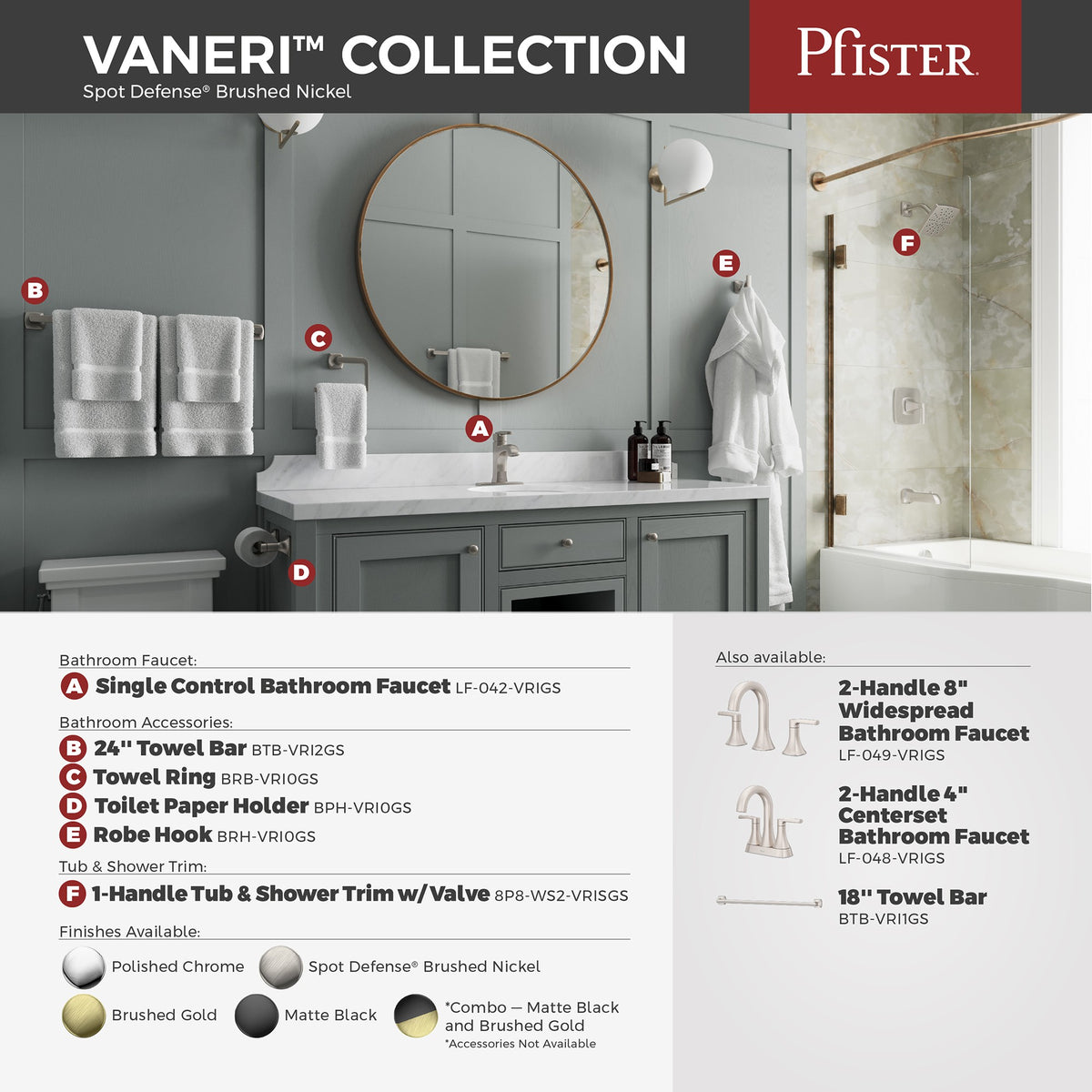 Pfister BTB-VRI3GS Spot Defense Brushed Nickel - detail 2
