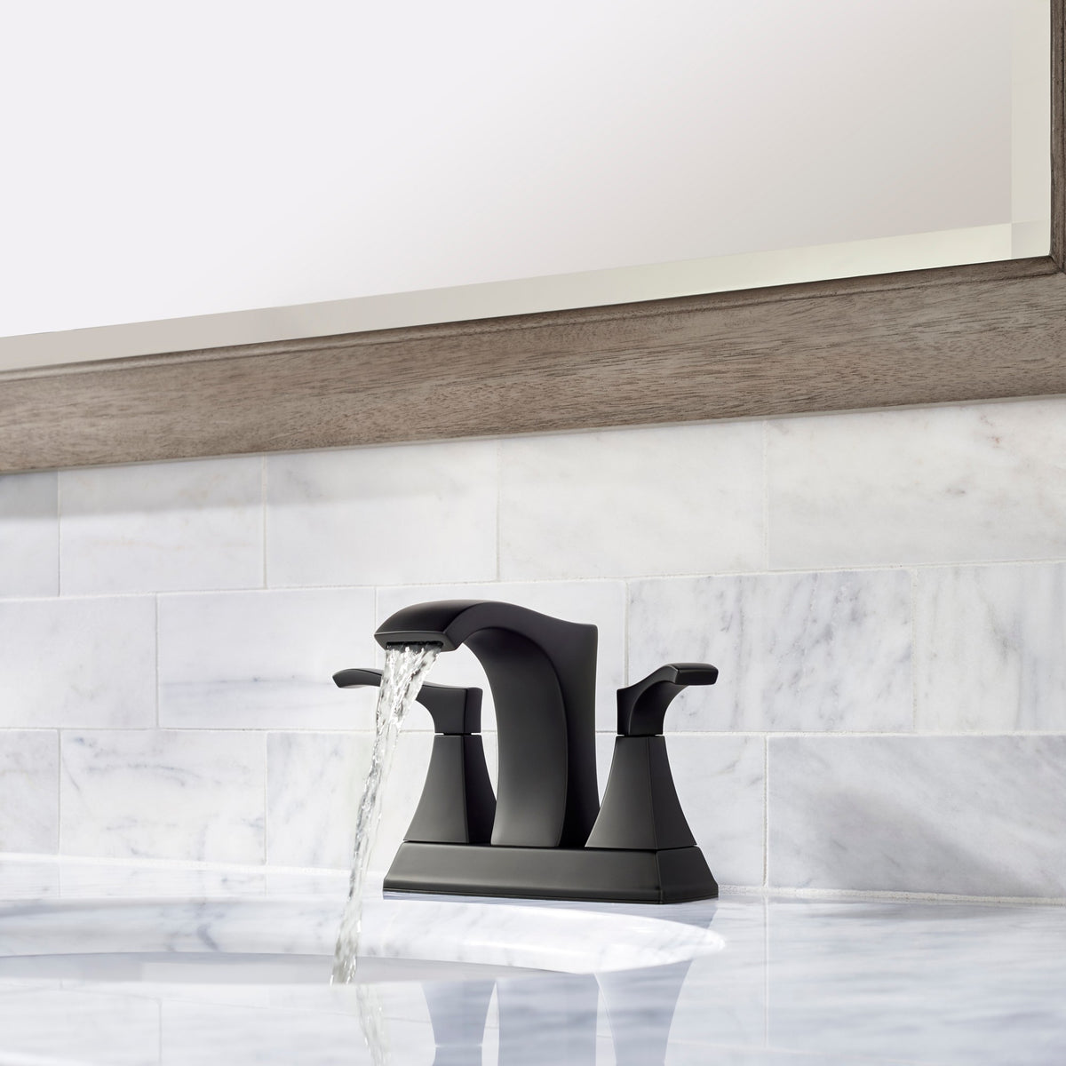 Pfister Venturi 2-Handle 4" Centerset Bathroom Faucet in Matte Black - view 3