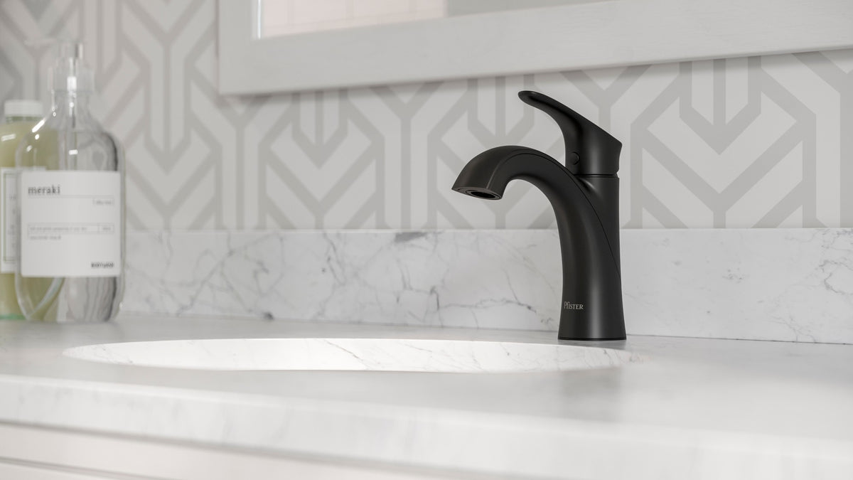Pfister Weller Single Control Bathroom Faucet in Matte Black - view 8