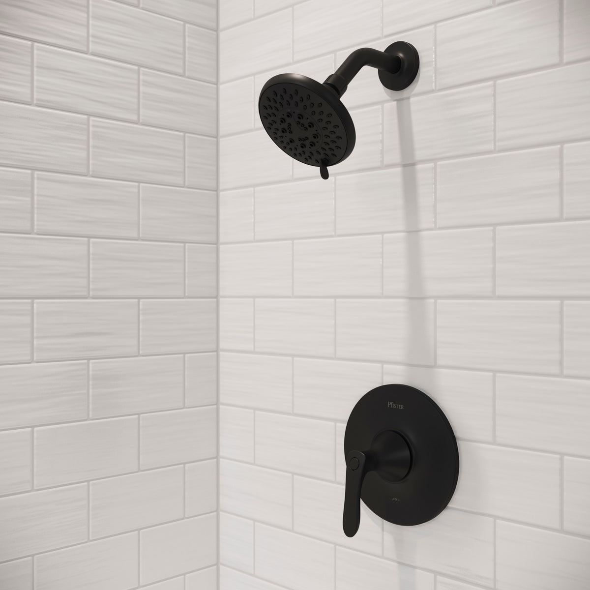 Pfister Weller 1-Handle Shower Only Trim Kit in Matte Black - view 6
