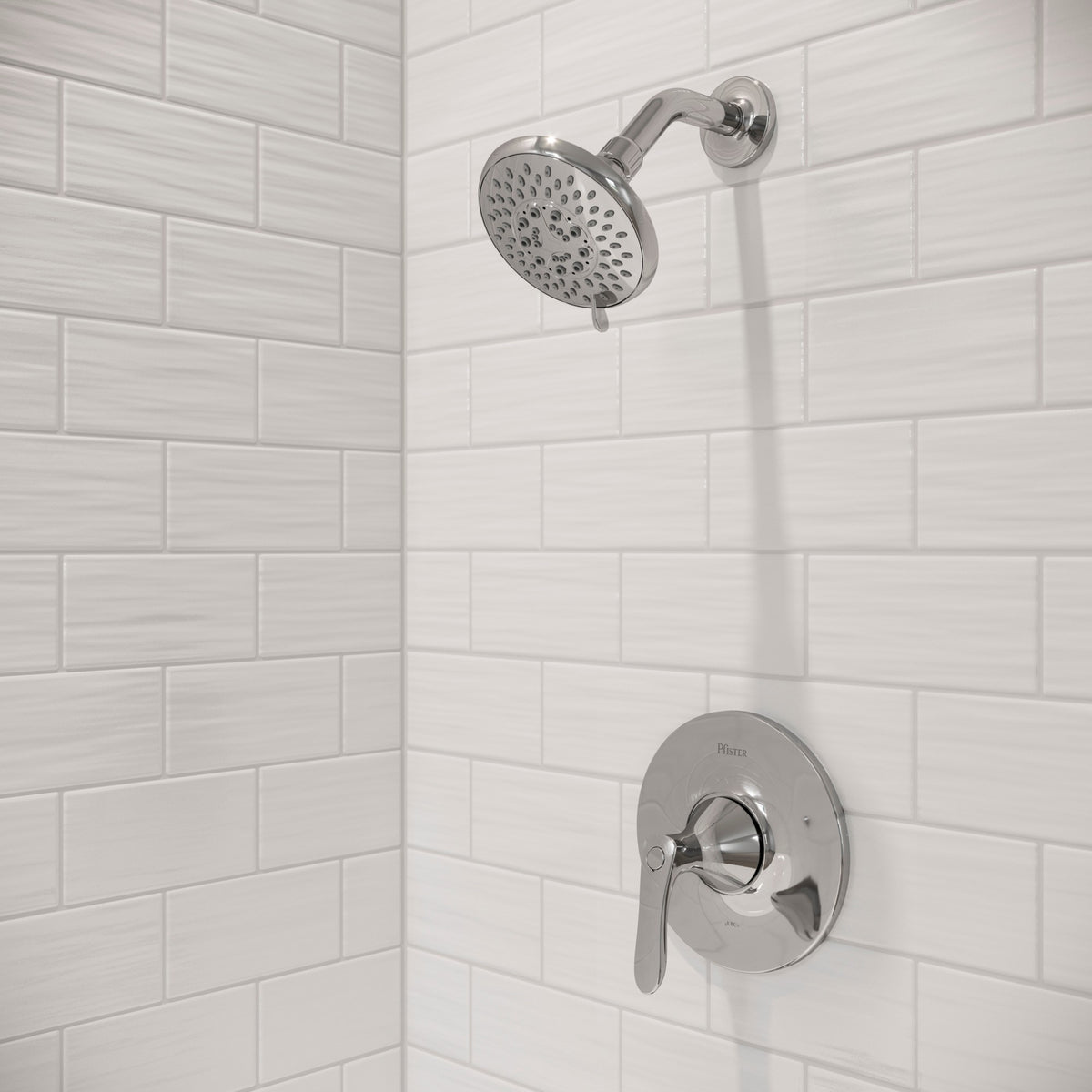 Pfister Weller 1-Handle Shower Only Trim Kit in Polished Chrome - view 6