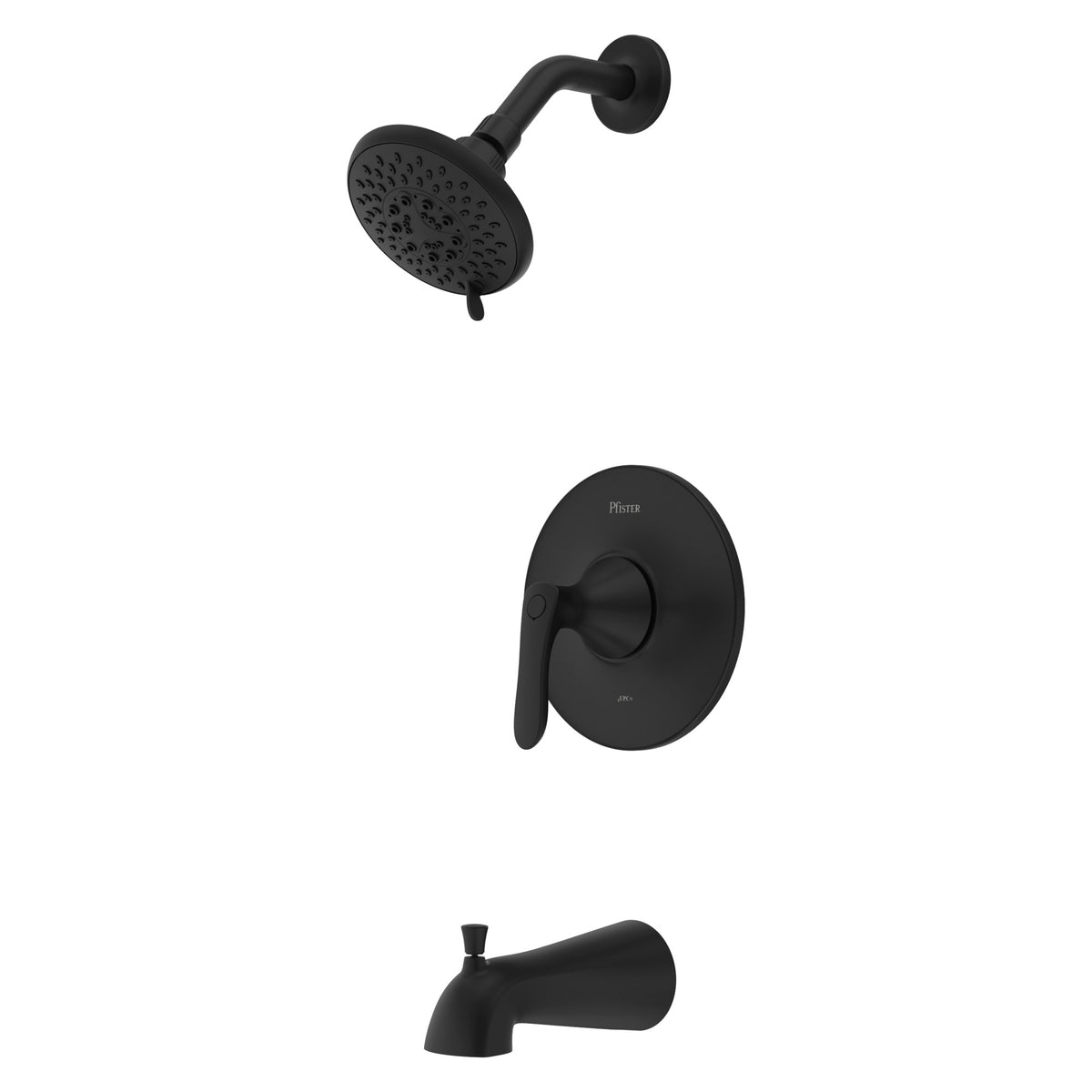 Pfister Weller 1-Handle Tub & Shower Trim Kit in Matte Black