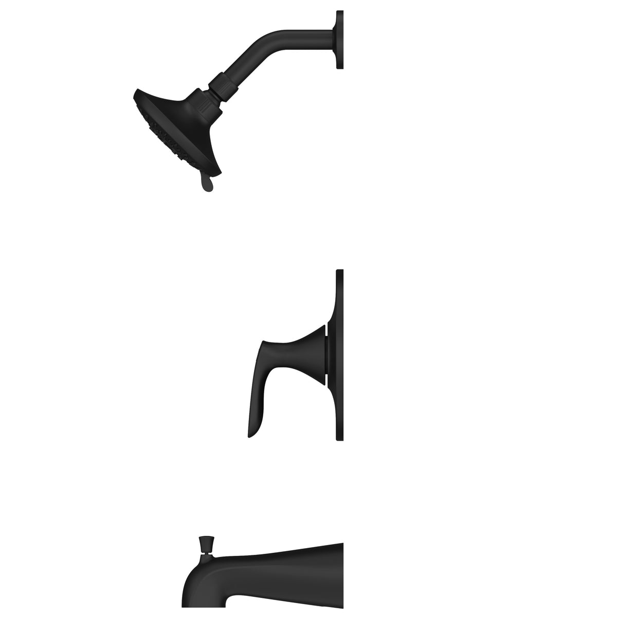 Pfister Weller 1-Handle Tub & Shower Trim Kit in Matte Black - view 3