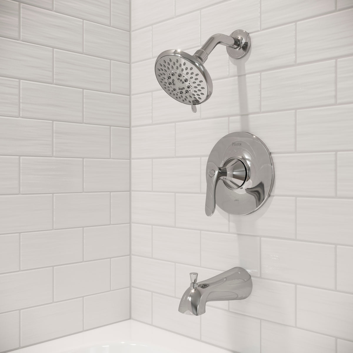 Pfister Weller 1-Handle Tub & Shower Trim Kit in Polished Chrome - view 6