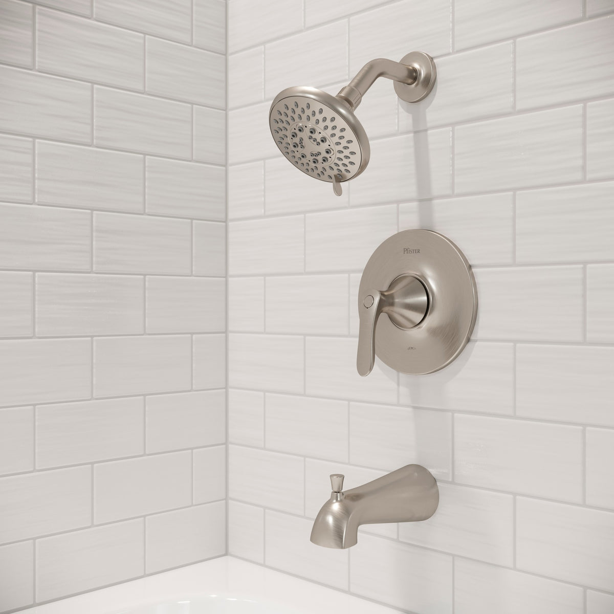 Pfister Weller 1-Handle Tub & Shower Trim Kit in Brushed Nickel - view 6