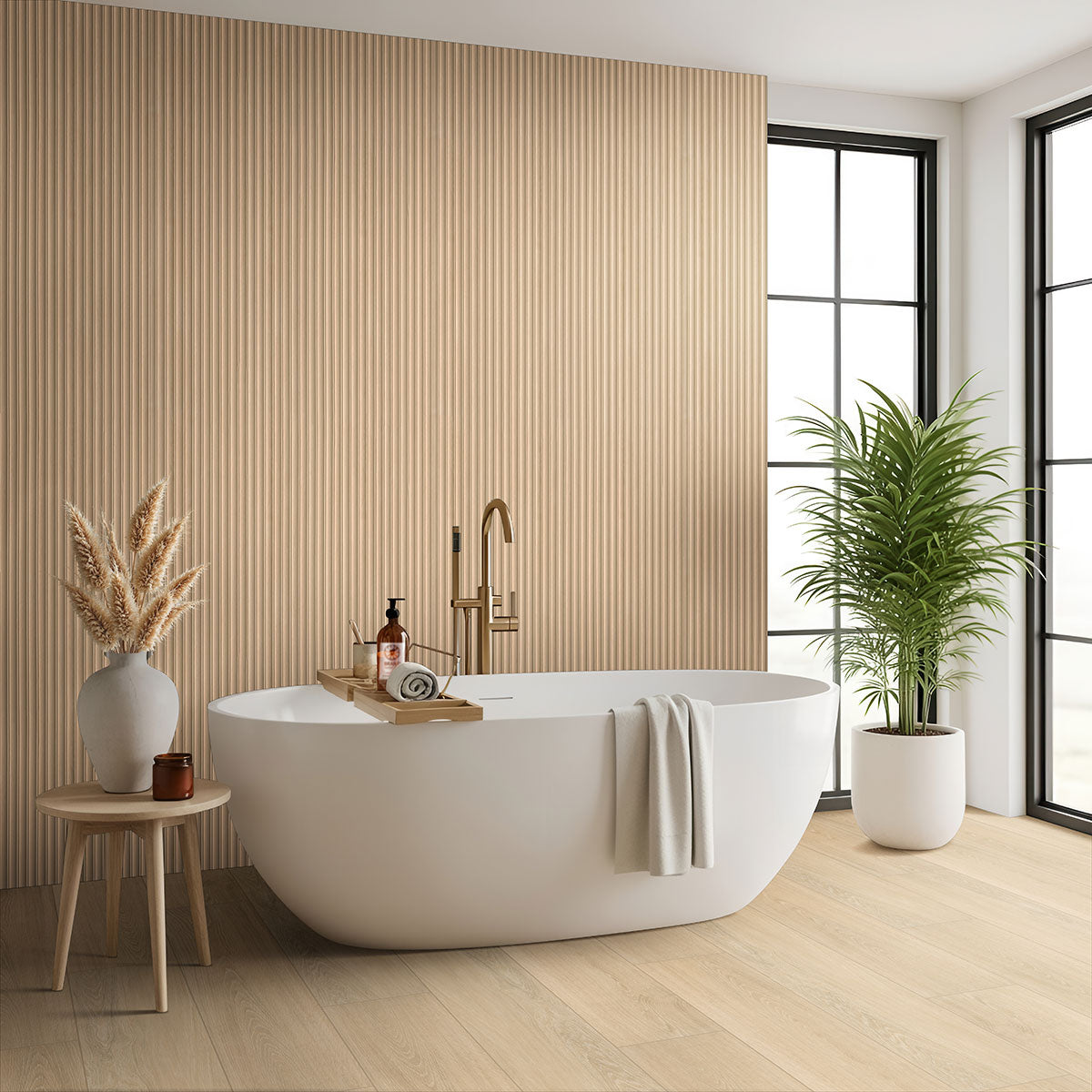 MSI Placero Oak 10 x 60 Matte Porcelain tile (NPLAOAK10X60) – MSI room scene (bathroom)