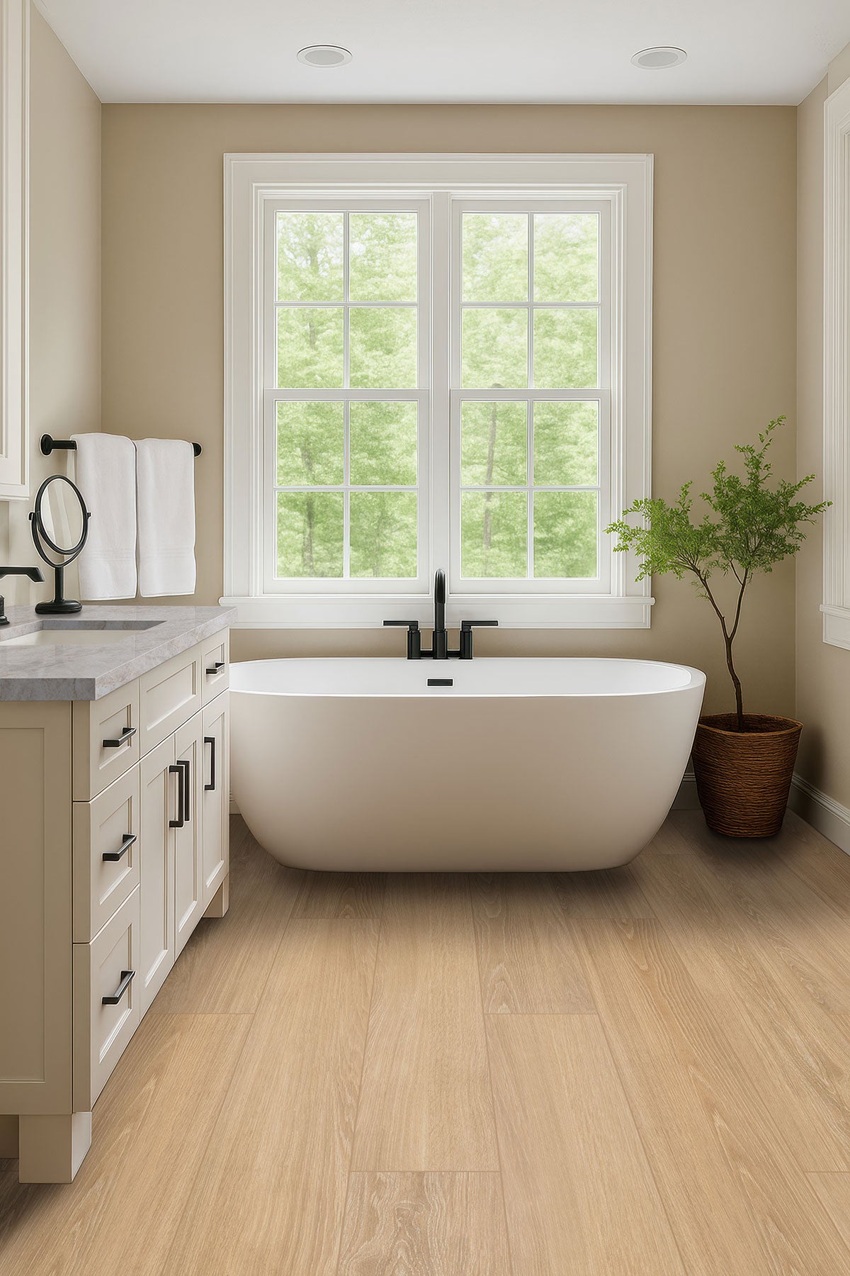 MSI Placero Timber 10 x 60 Matte Porcelain tile (NPLATIM10X60) – MSI room scene (bathroom)