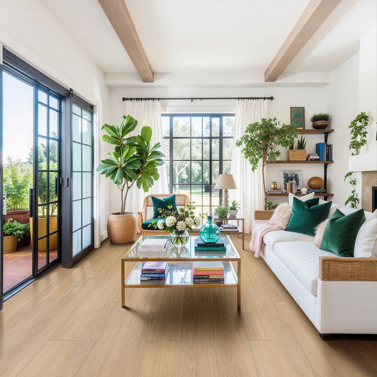 MSI Placero Timber 10 x 60 Matte Porcelain tile (NPLATIM10X60) – MSI room scene (living room)