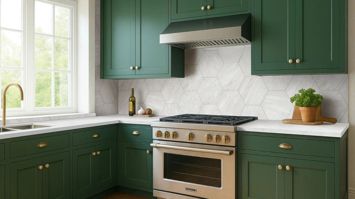 MSI Geoglam Calacatta 11 x 13 Matte Porcelain tile (NGEOCAL11X13) – MSI room scene (kitchen)