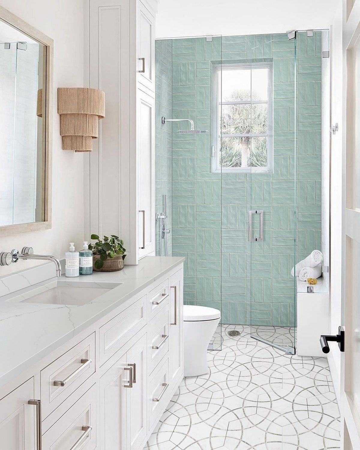 MSI Geoglam Cloud 11 x 13 Matte Porcelain tile (NGEOCLO11X13) – MSI room scene (bathroom)