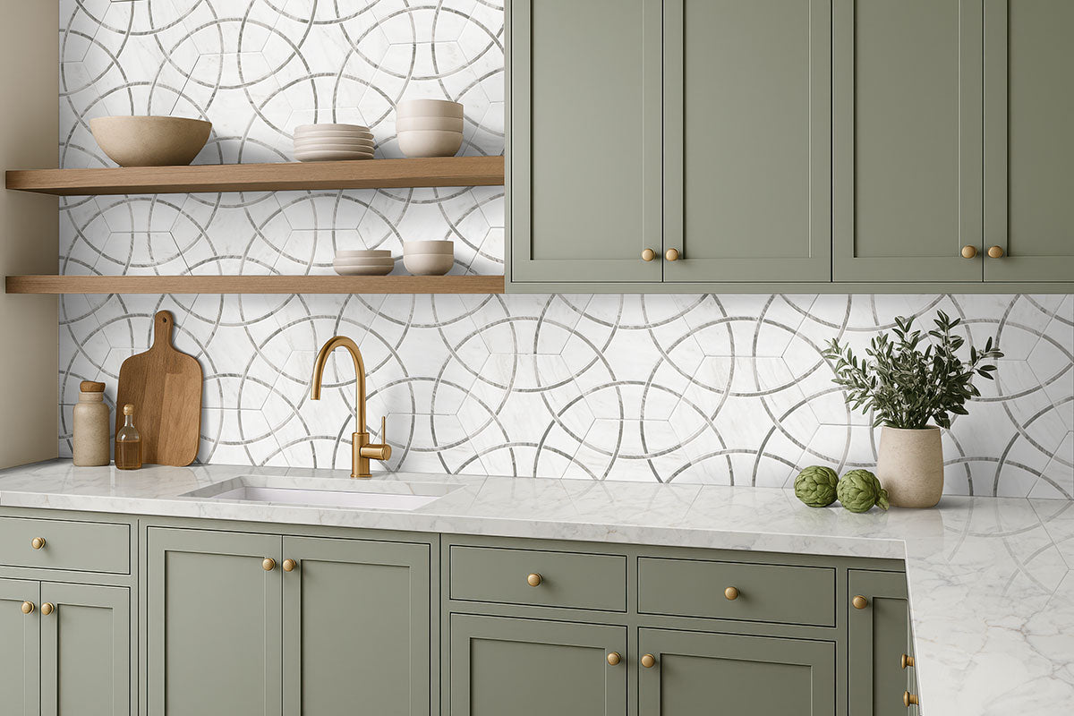 MSI Geoglam Cloud 11 x 13 Matte Porcelain tile (NGEOCLO11X13) – MSI room scene (kitchen)
