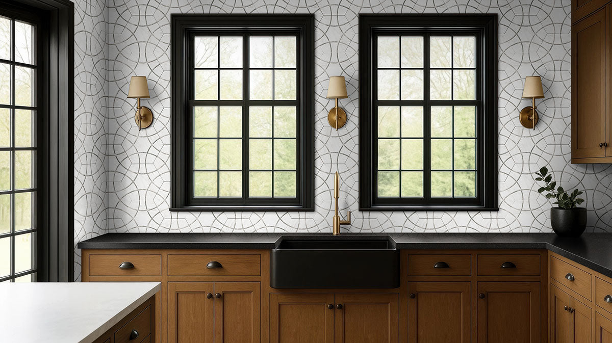 MSI Geoglam Cloud 11 x 13 Matte Porcelain tile (NGEOCLO11X13) – MSI room scene (kitchen)