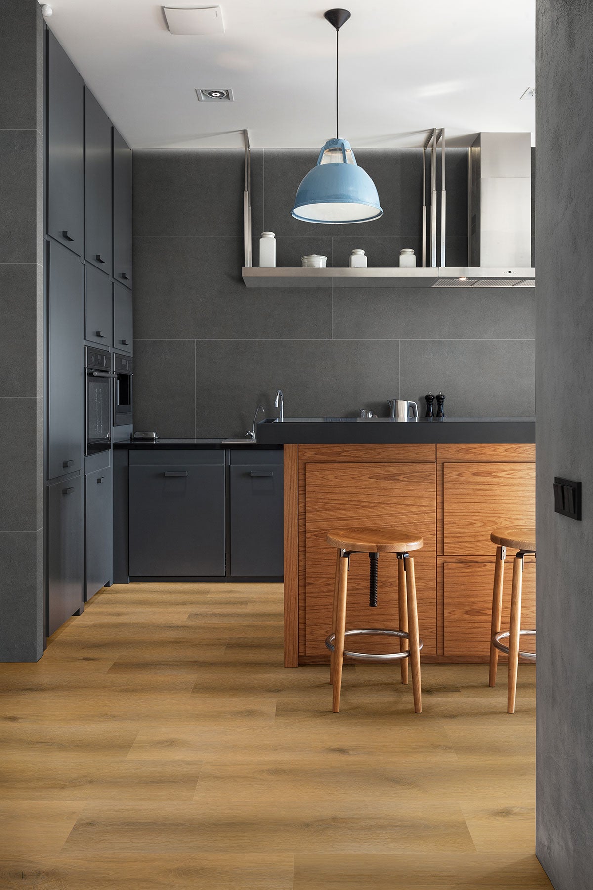 MSI Cementique Graphite 24 x 24 Matte Porcelain paver (LPAVNCEMGRA2424-3D) – MSI room scene (kitchen)