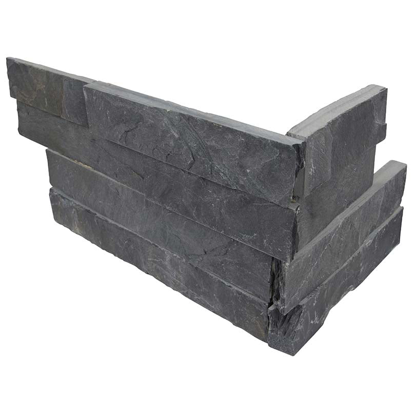 MSI Premium Black stacked stone 6 x 18 (LPNLSPREBLK618COR)
