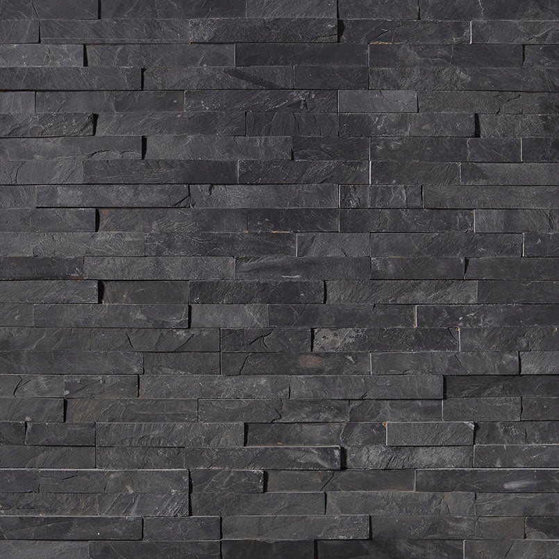 MSI Premium Black stacked stone 6 x 18 (LPNLSPREBLK618COR)