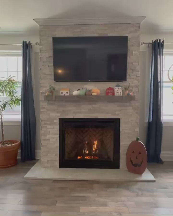 Load video: MSI Surfaces White Oak Marble Honed 3D Stacked Stone Panels 6 x 24