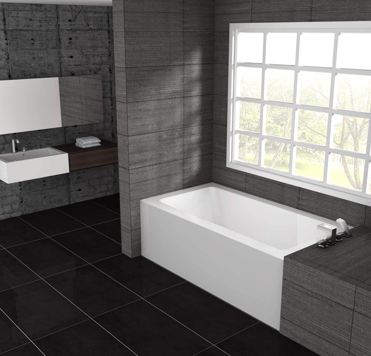 Oceania Pure 6030 60 x 30 alcove bathtub with integrated front skirt, white