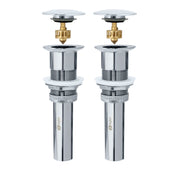 Stylish Pop-Up Bathroom Sink Drains Set Without Overflow Polished Chrome D-702C2