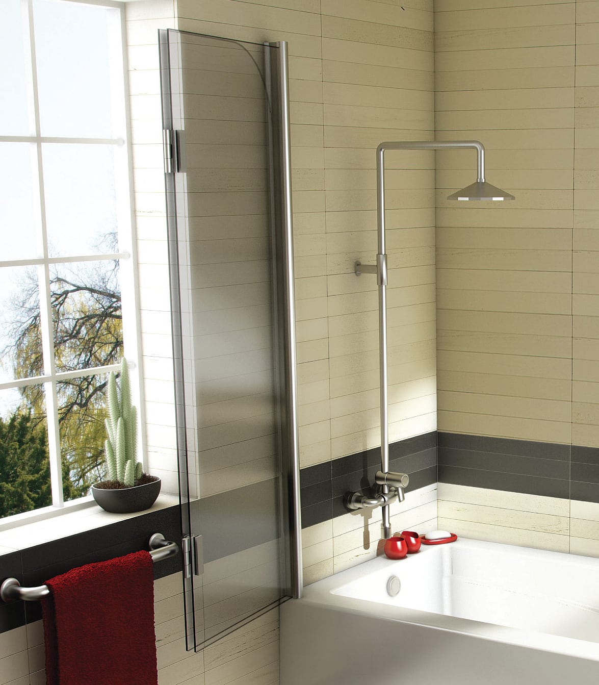 Oceania QI-100 Frameless Bath Screen 45" x 55"