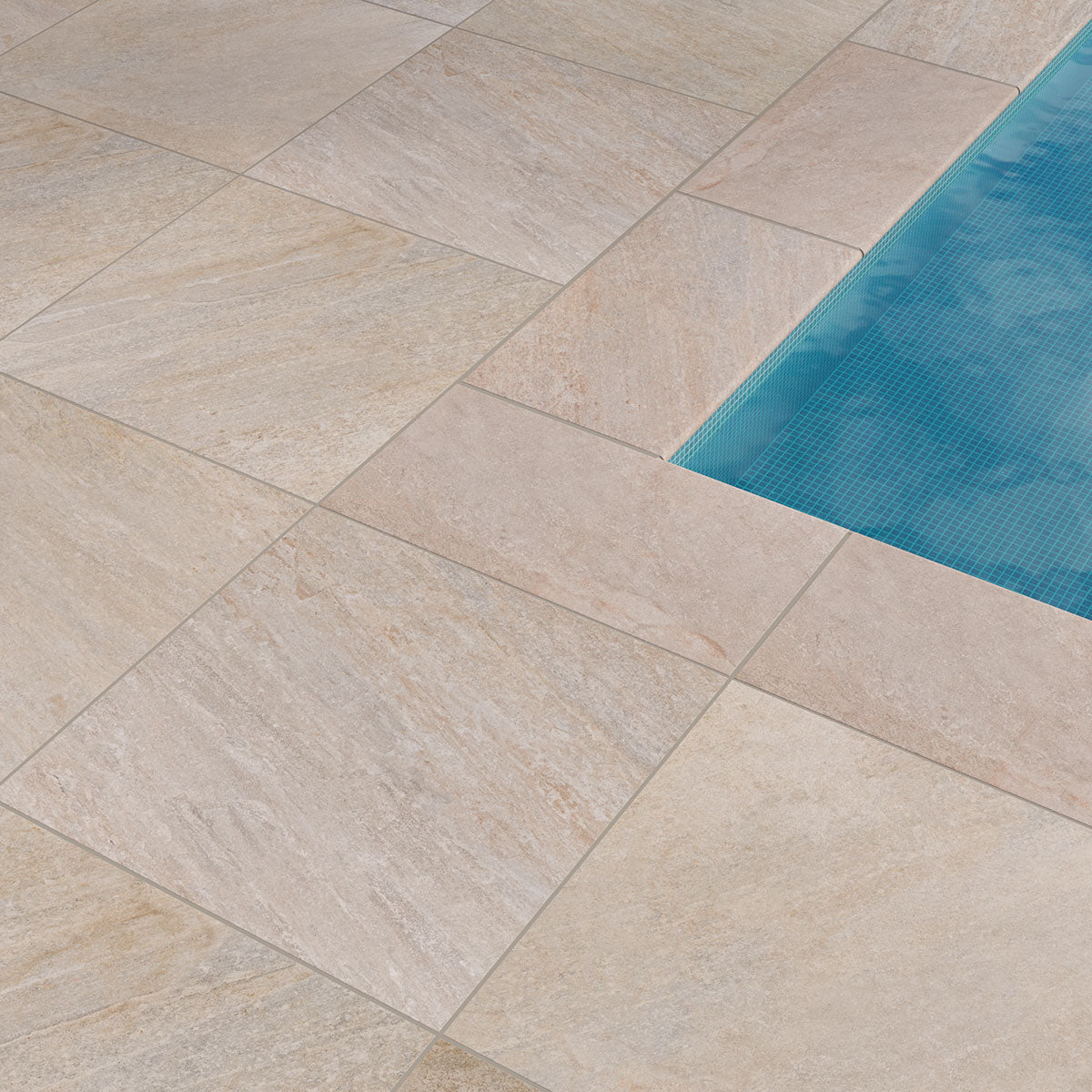 MSI Quartz Beige 24 x 24 Matte Porcelain paver (LPAVNQUABEI2424) – MSI room scene
