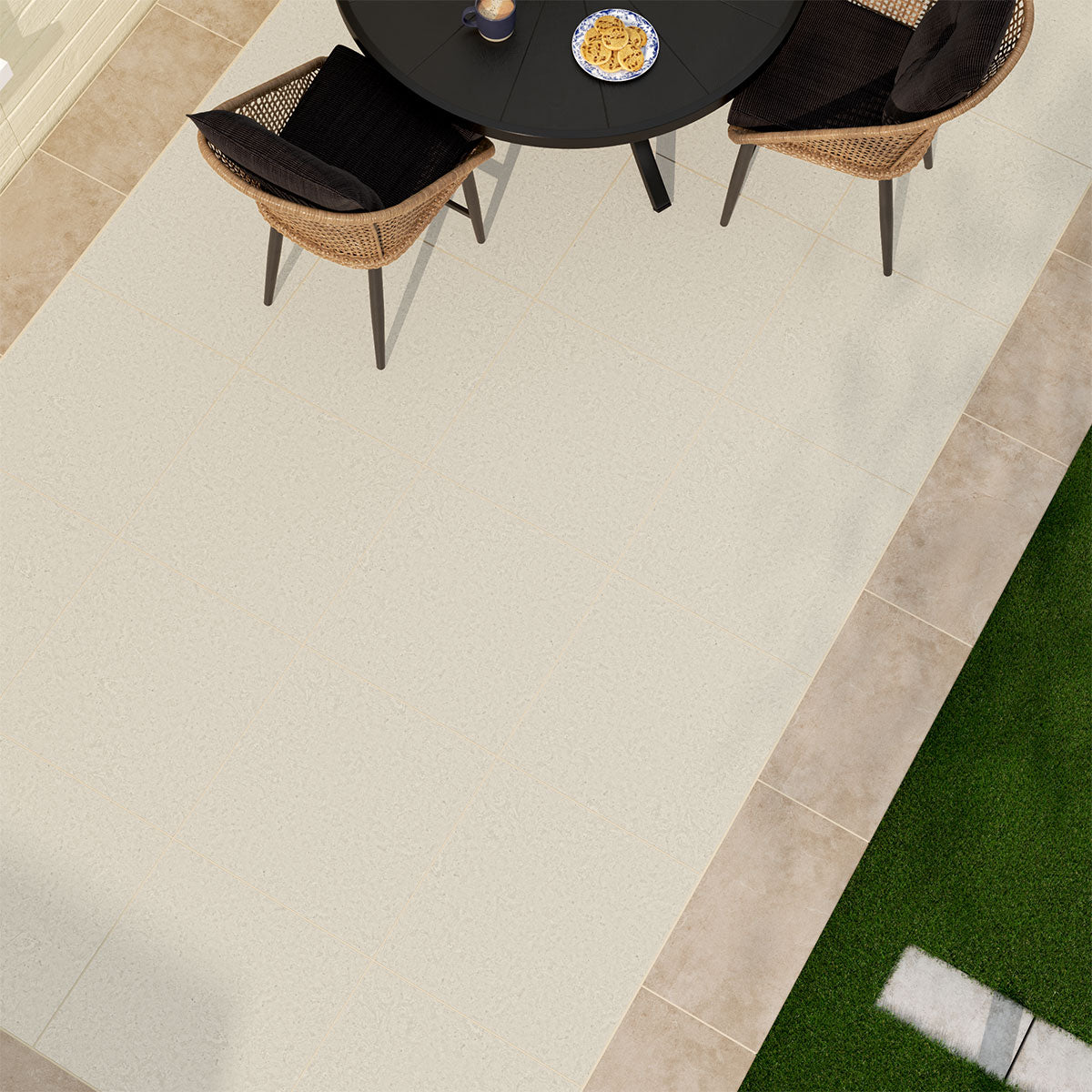 MSI Quartz Beige 24 x 24 Matte Porcelain paver (LPAVNQUABEI2424) – MSI room scene