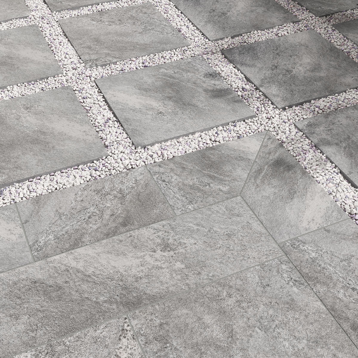 MSI Quarzo Gray 24 x 24 Matte Porcelain paver (LPAVNQUAGRA2424) – MSI room scene