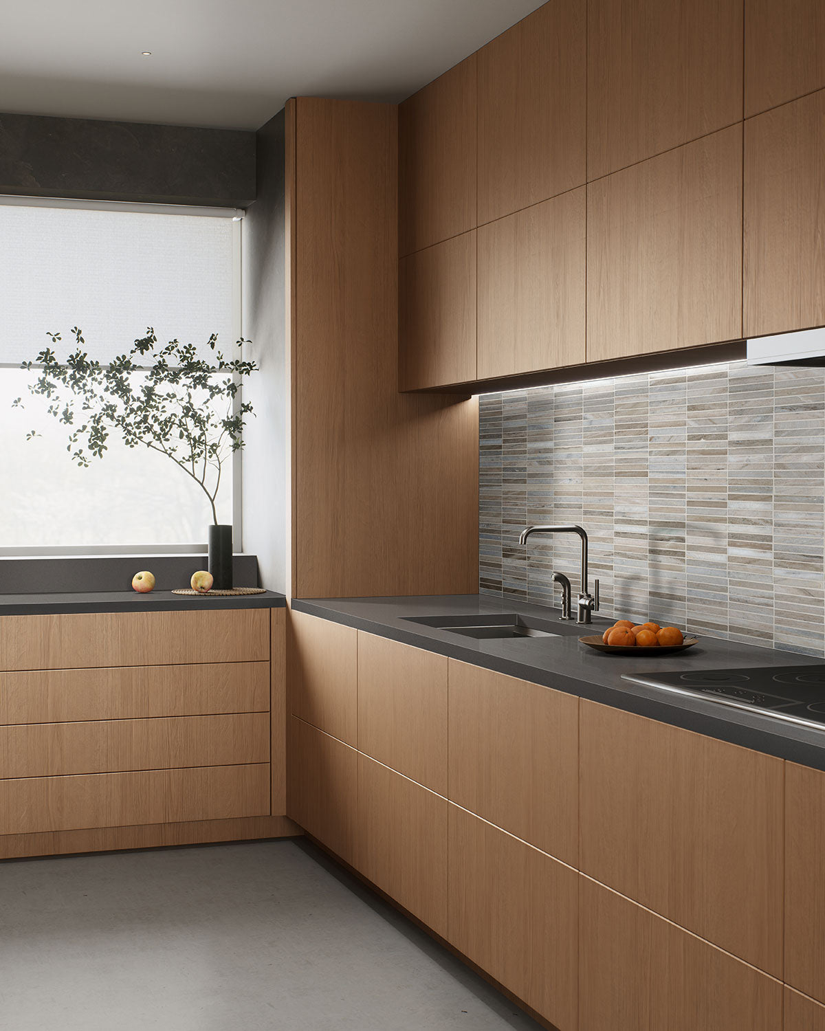 MSI Ravello Mini Stack 5/8 x 4 Polished Marble mosaic (SMOT-RAV-MISTH) – MSI room scene (kitchen)