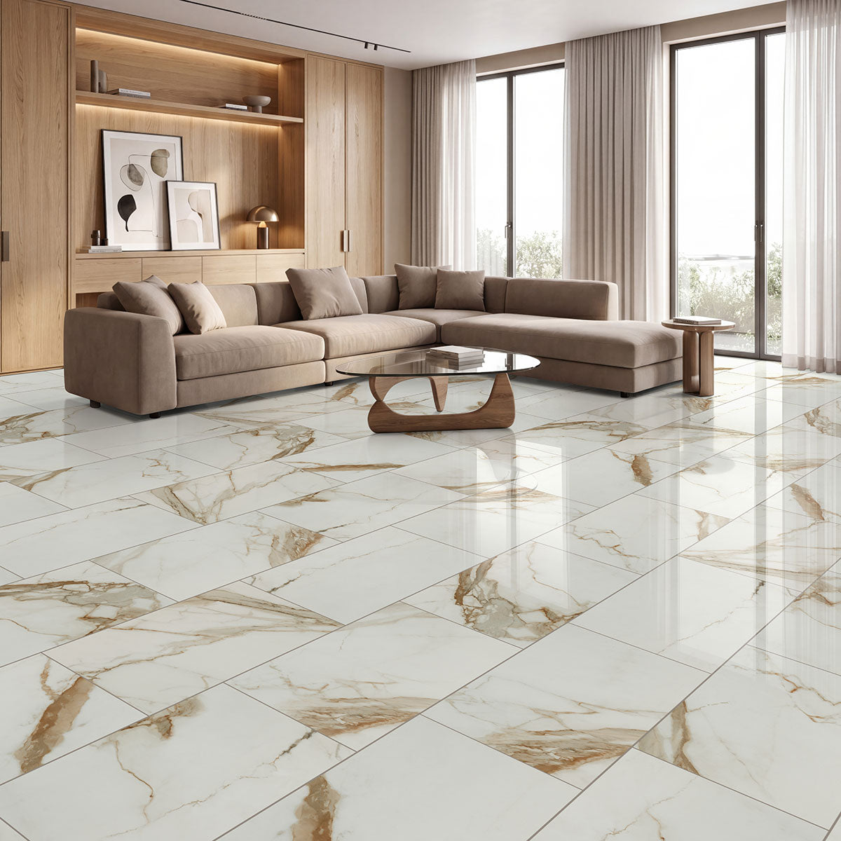 MSI Regallo Calacatta Marbella 12 x 24 Polished Porcelain tile (NREGCALMAR1224P) – MSI room scene