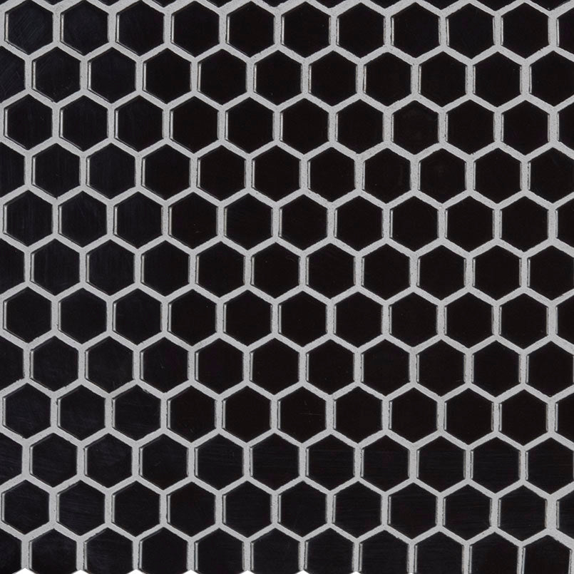 MSI Retro Nero 1" Hexagon Glossy Porcelain mosaic (SMOT-PT-RETNERO-1HEXG) – MSI product image