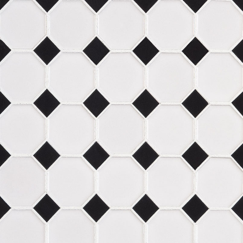MSI Retro Octagon Bianco Glossy Porcelain mosaic (SMOT-PT-RETBIA-2OCTG) – MSI product image