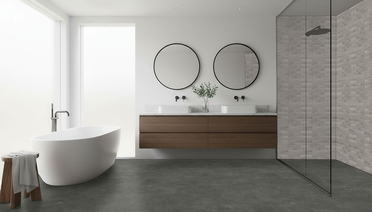MSI Stella Rhino 2 x 10 Glossy Porcelain tile (NSTERHI2X10G) – MSI room scene (bathroom)