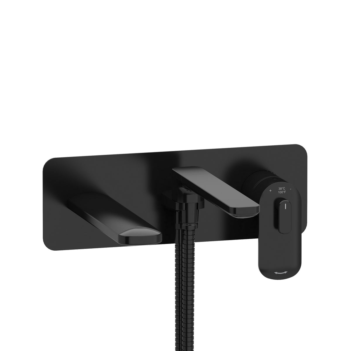 Riobel Pro Ever Wall Mount Thermostatic/Pressure Balance Tub Filler Trim TEV21 in Black