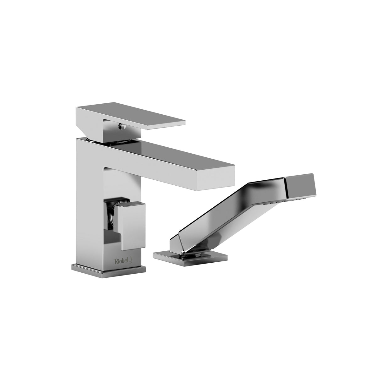Riobel Pro Quadrik 2-Hole Pressure Balance Deck Mount Tub Filler QA02 in Chrome